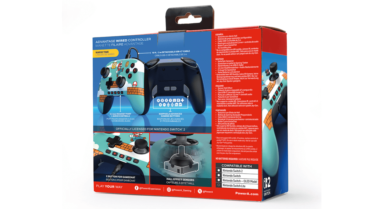 Controller cablato Advantage per Nintendo Switch 2 (Mario Time)