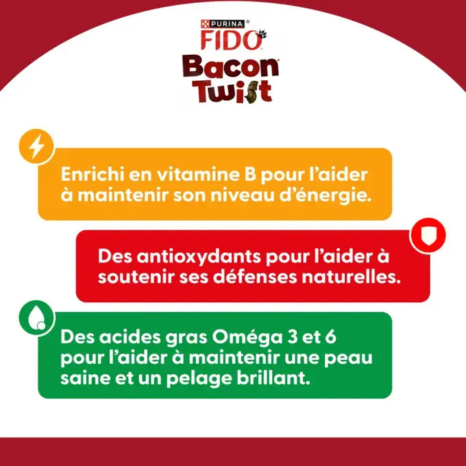 FIDO® Bacon Twist 120g - Snack per cane