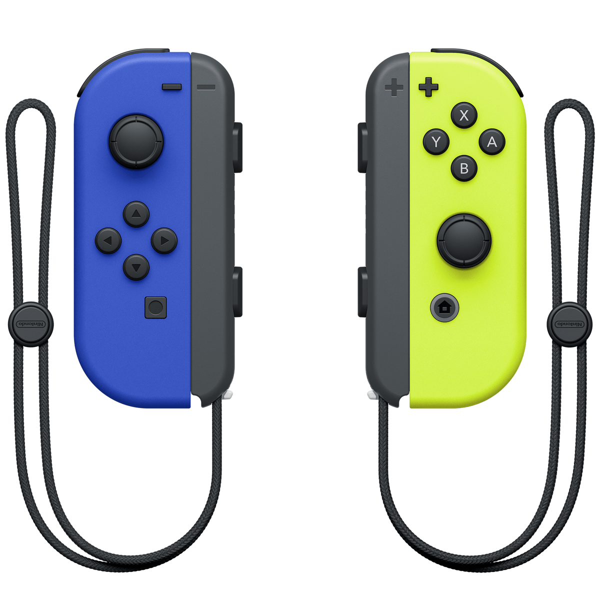 Coppia di controller Joy-Con blu (S) e Joy-Con giallo neon (D)