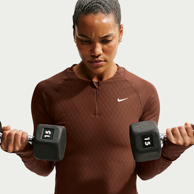 Nike Pro Sculpt – Top a maniche lunghe con zip 1/4 Dri-FIT da Donna