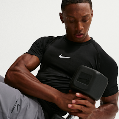 Nike Pro – Top da fitness aderente a maniche corte Dri-FIT da Uomo