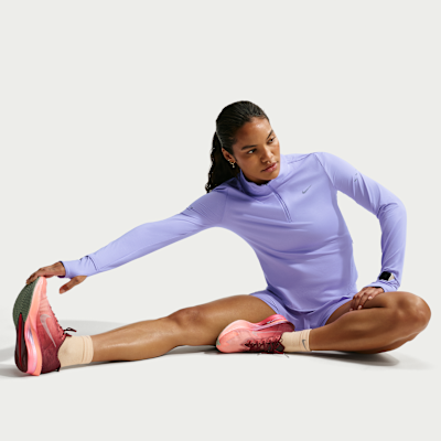 Nike Swift – Top da running con zip 1/4 anti-UV Dri-FIT da Donna