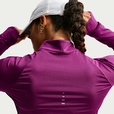 Nike Swift – Top da running con zip 1/4 anti-UV Dri-FIT da Donna
