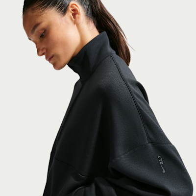 Nike 24.7 ImpossiblySoft – Top oversize con mezza zip Dri-FIT da Donna