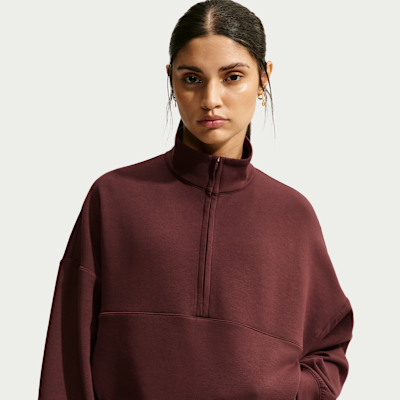 Nike 24.7 ImpossiblySoft – Top oversize con mezza zip Dri-FIT da Donna