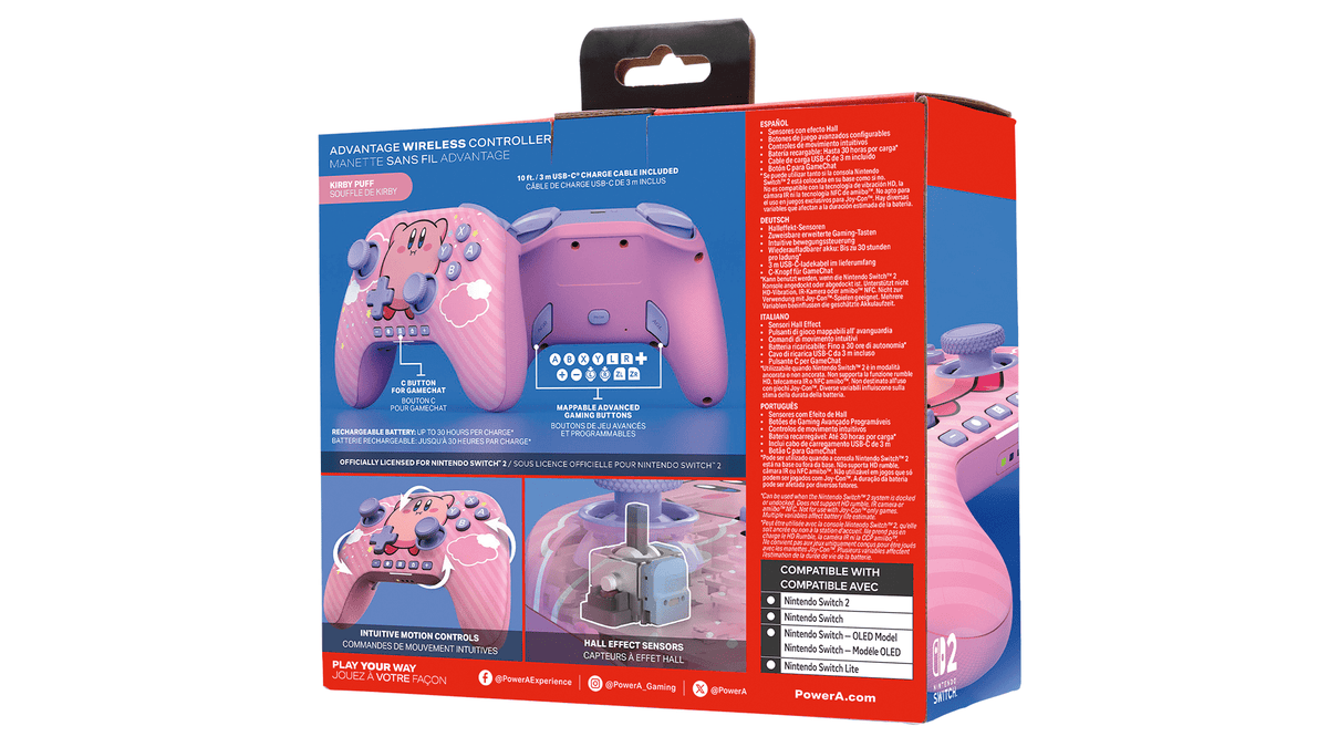 Controller wireless Advantage per Nintendo Switch 2 (Soffio di Kirby)