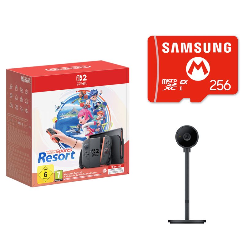 Nintendo Switch 2 + Nintendo Switch Sports Resort + Fotocamera Nintendo Switch 2 + Scheda microSD Express Samsung 256 GB per Nintendo Switch 2