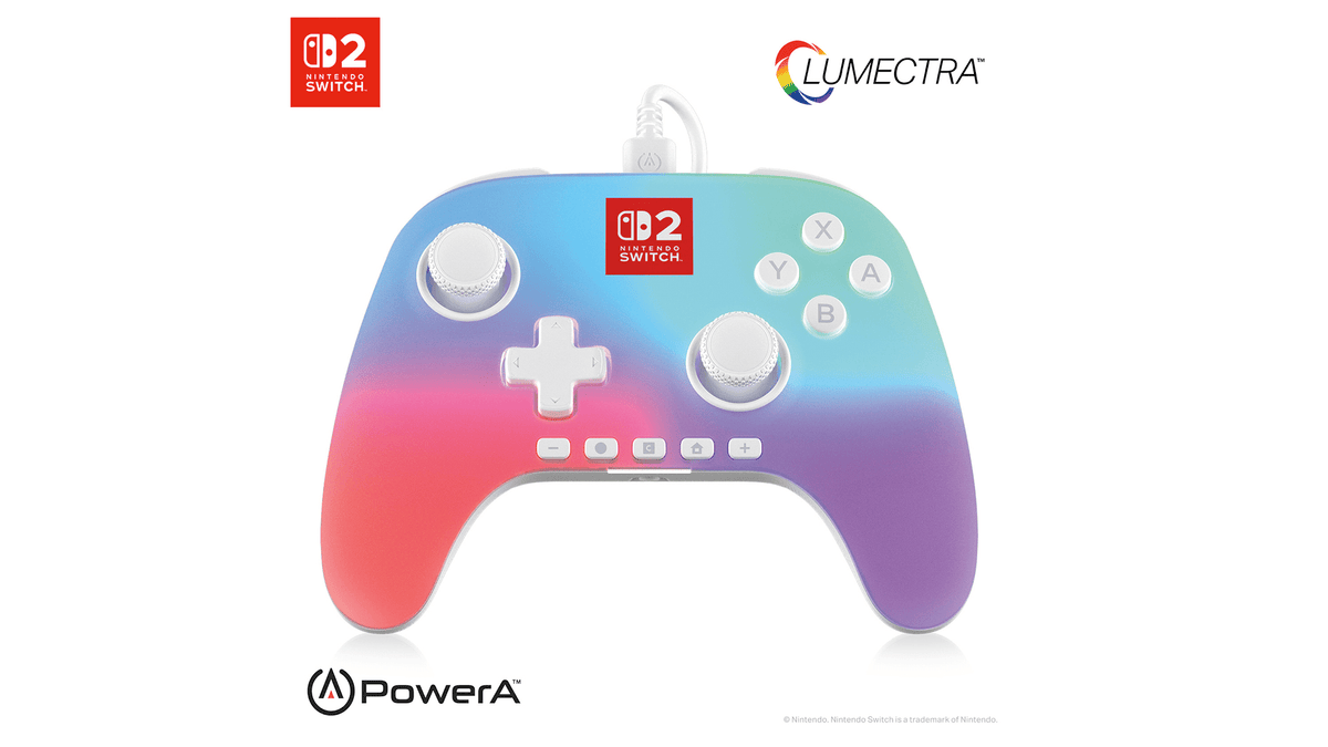 Controller cablato Advantage con Lumectra per Nintendo Switch 2 (bianco)