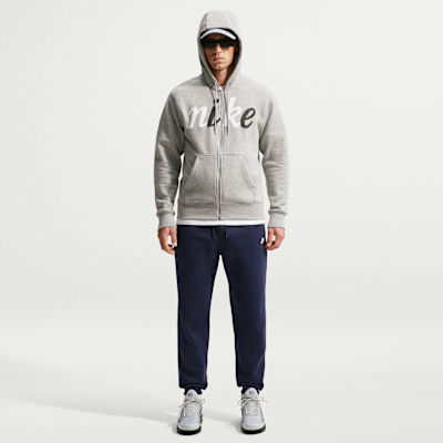 Nike Club – Pantaloni con risvolto in tessuto Fleece garzato da Uomo