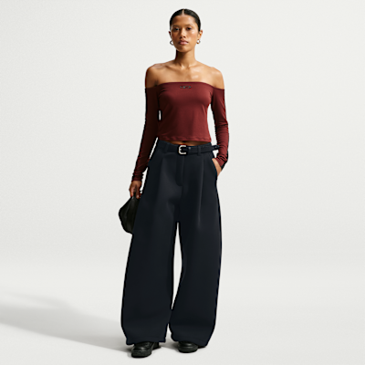 Nike Article Fleece – Pantaloni ampi oversize a vita media da Donna