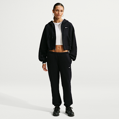 Nike Studio Fleece Medium Weight – Pantaloni a vita media con fondo stretto alla caviglia da Donna