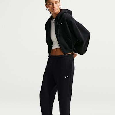Nike Studio Fleece Medium Weight – Pantaloni a vita media con fondo stretto alla caviglia da Donna