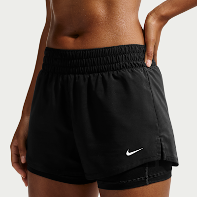 Nike One – Shorts 2 in 1 a vita medio-bassa da 8 cm Dri-FIT da Donna